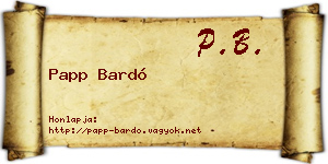 Papp Bardó névjegykártya