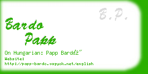 bardo papp business card